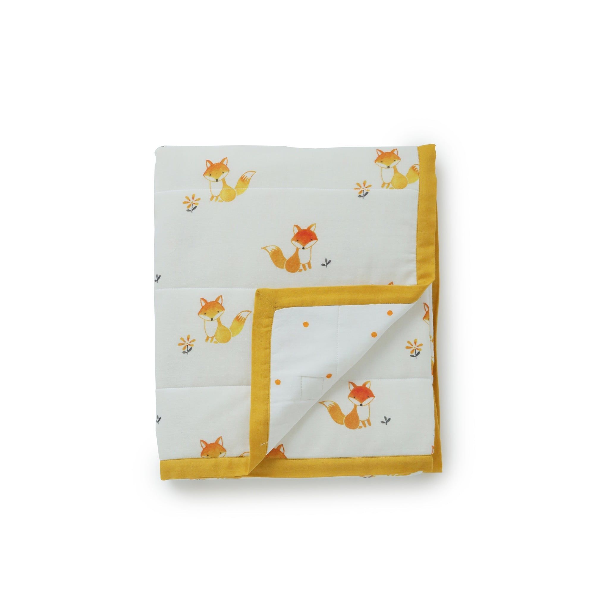 Fox in the Garden Muslin Quilt 061